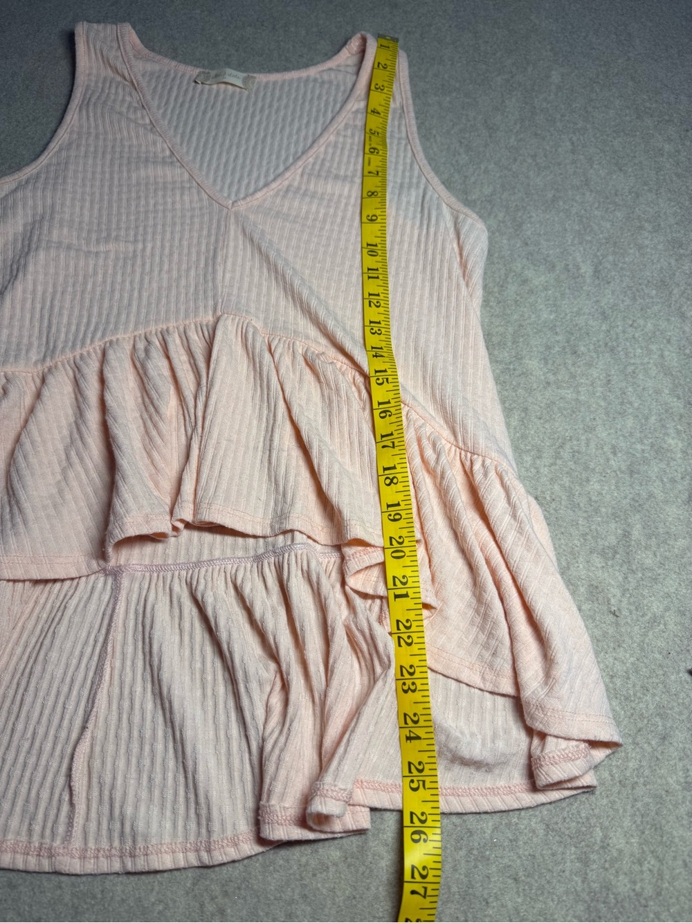Altar'd State Peach Ribbed Ruffle Tank Top - Picture 4 of 6